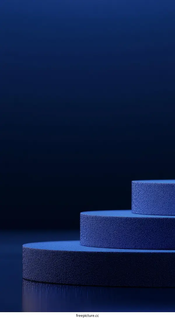 Abstract Dark Blue Geometric Steps