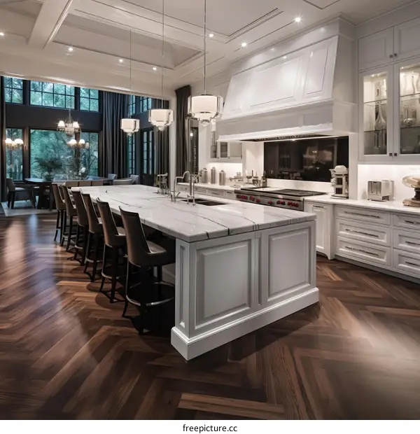 Modern Kitchen Island with Seating and Spacious Design
