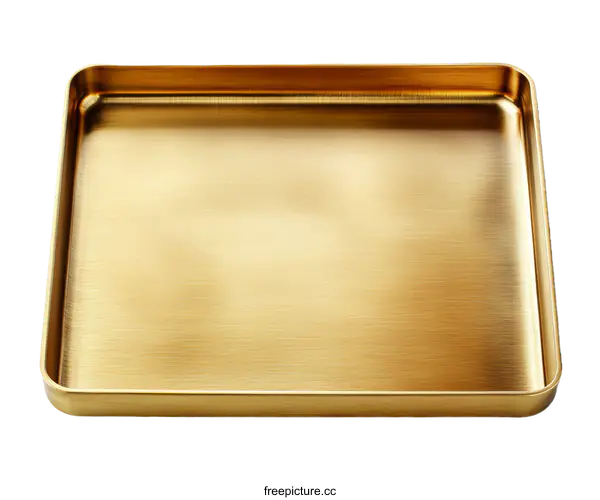 [Transparent Background PNG]Gold Rectangular Serving Tray