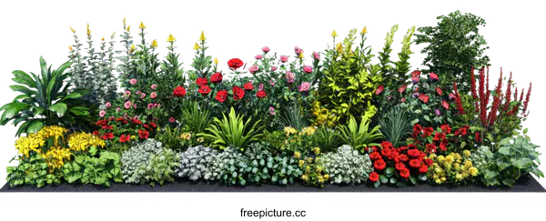 [Transparent Background PNG]Colorful Flowerbed Design Illustration