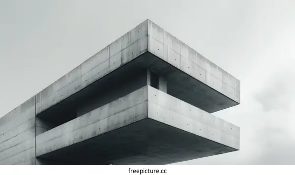 Black and White Geometric Building Facade