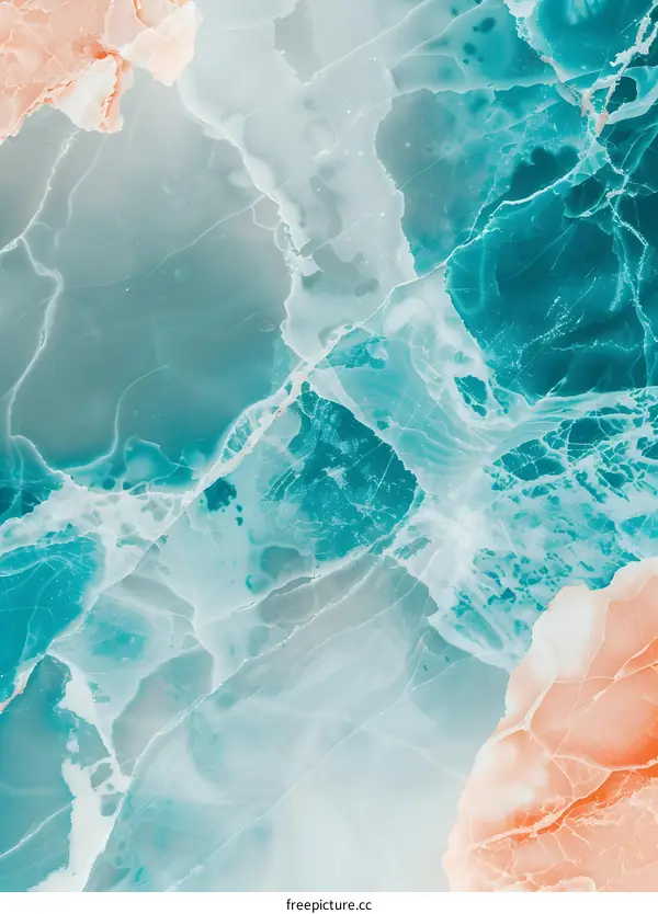 Abstract Blue Green Marble Texture