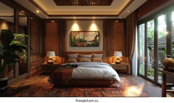 Elegant Asian-Inspired Bedroom Interior Design