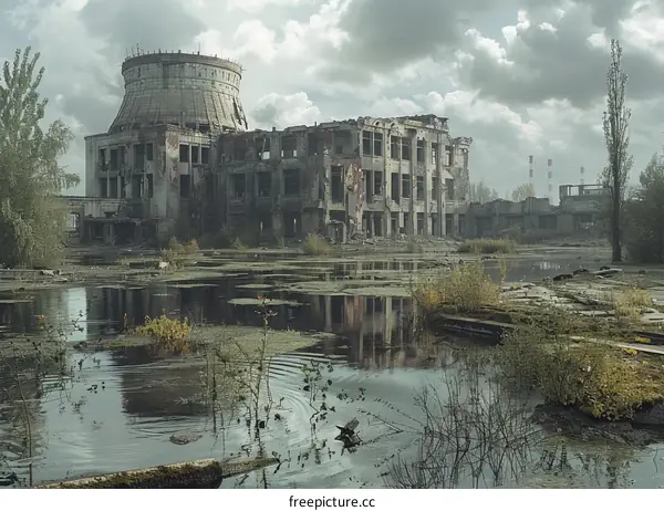 Ruins of an abandoned nuclear power plant in Pripyat, Ukraine