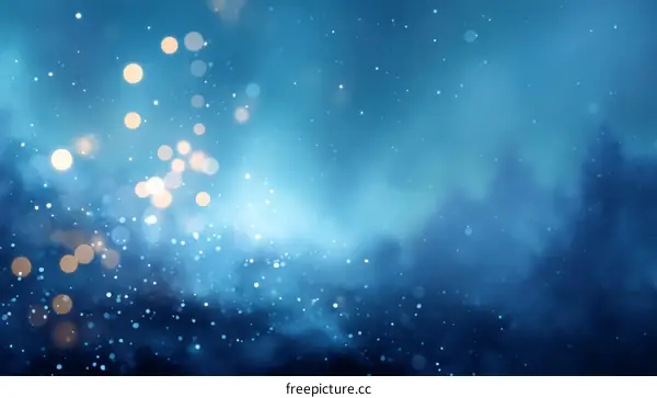 Abstract Blue Background with Sparkling Lights