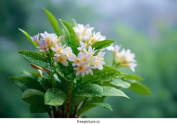 Beautiful Wet Flowers in Nature