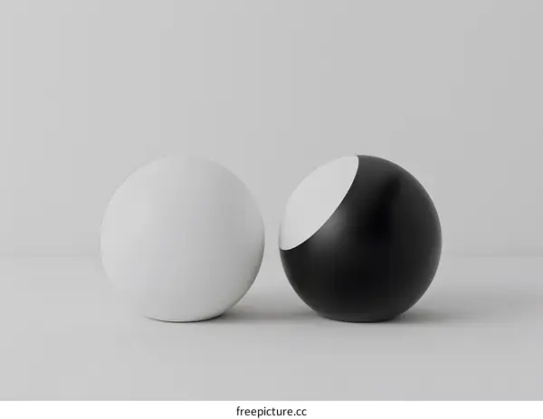 Abstract Minimalist Black And White Sphere Design