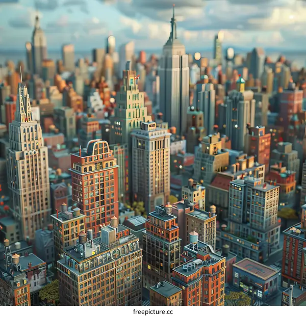 A Small City with Skyscrapers