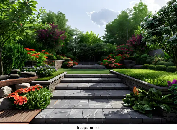Garden landscape design renderings