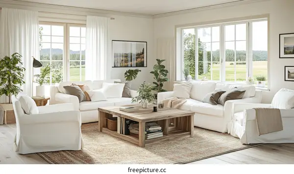 Modern Farmhouse Living Room with Natural Light