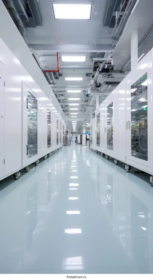 Empty Modern Laboratory Corridor
