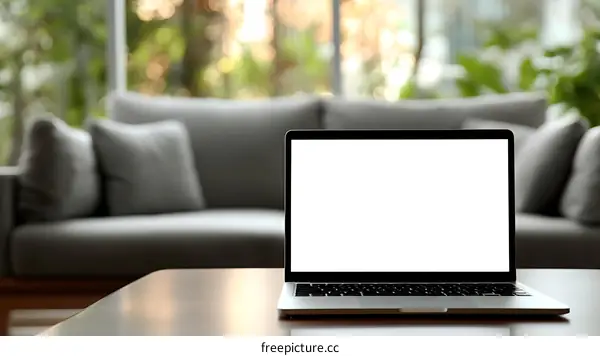 Modern Laptop in a Cozy Living Room Setting
