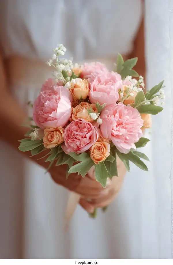 Beautiful Wedding Bouquet Held by a Woman