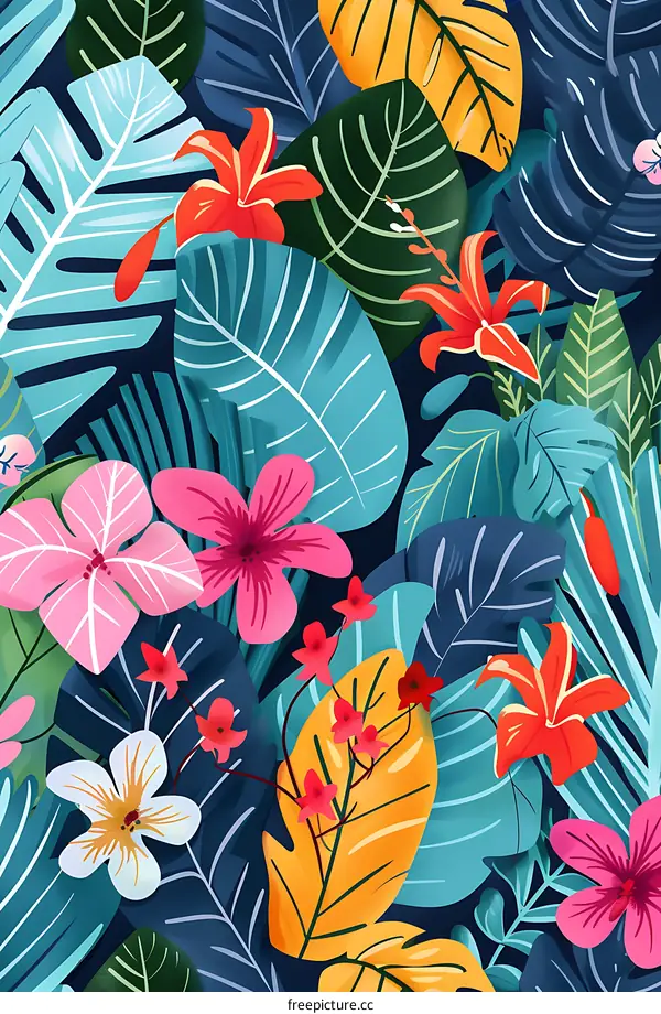 Tropical Floral Pattern Illustration