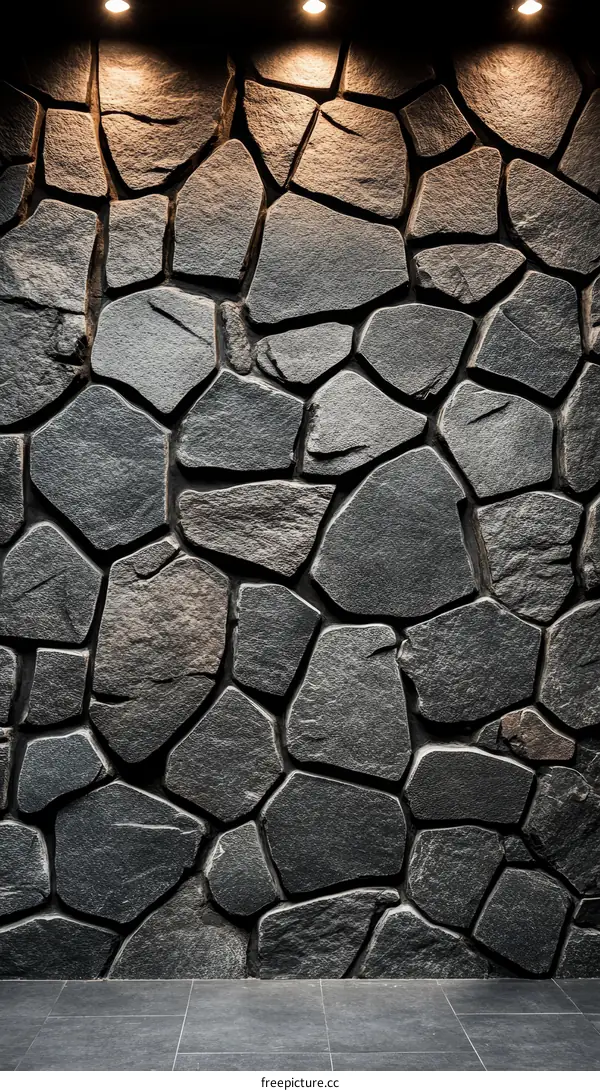 Modern Dark Gray Stone Wall Interior Design