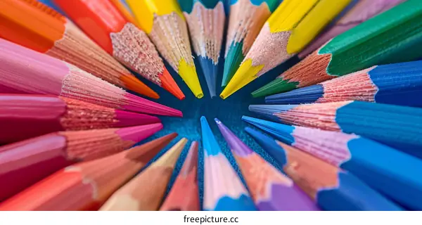 Tips of Colored Pencils