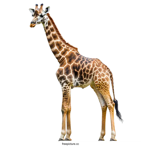 [Transparent Background PNG]Giraffe Standing on White Background