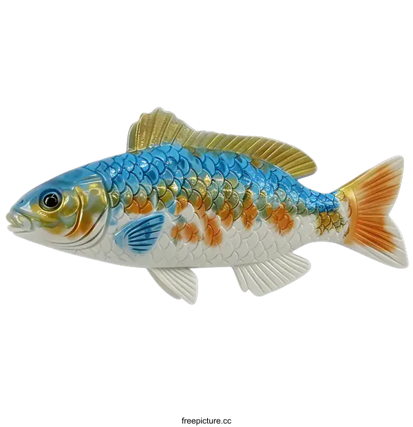 [Transparent Background PNG]Colorful Koi Fish Sculpture