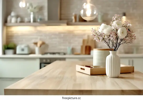 Cozy Kitchen Table Decor with Flowers