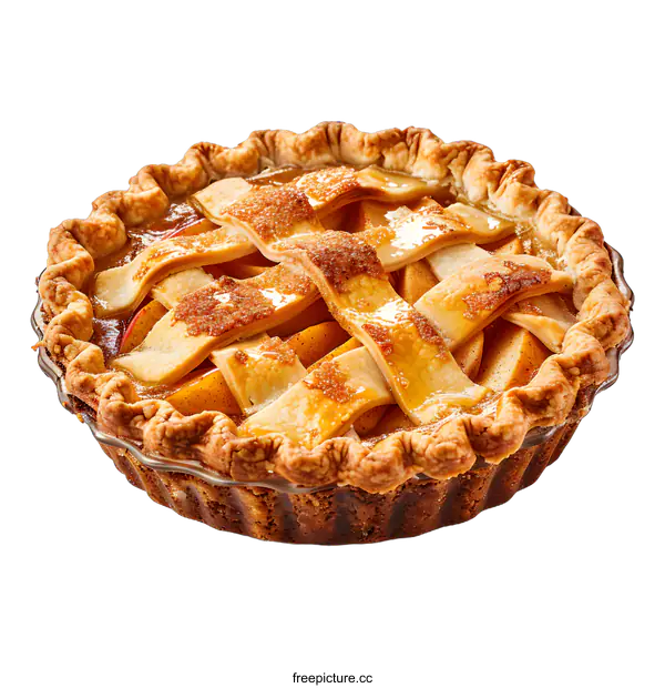 [Transparent Background PNG]Homemade apple pie on white background