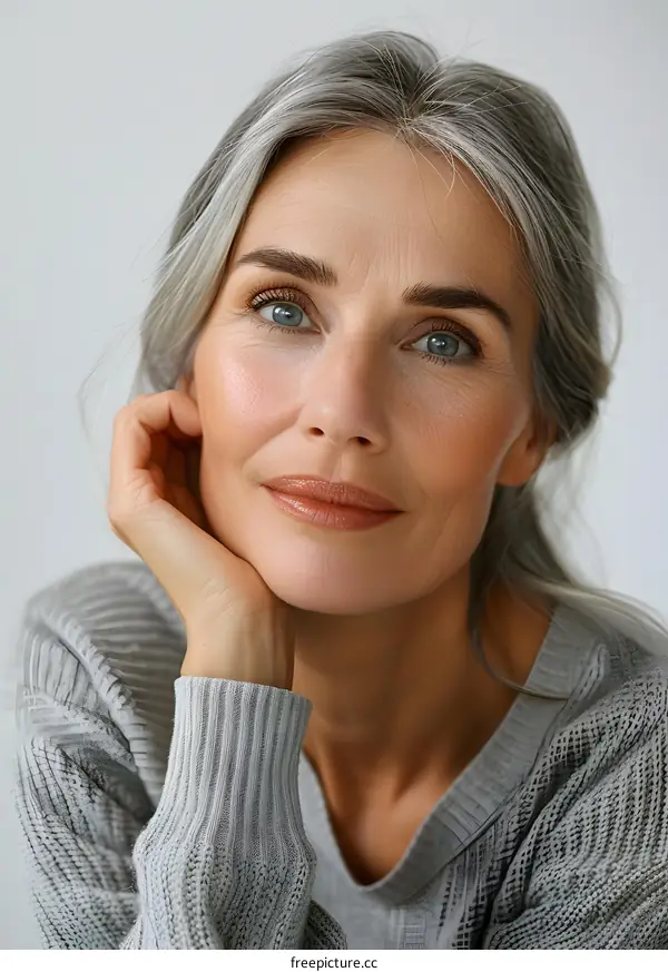 Portrait of a Woman with Gray Hair