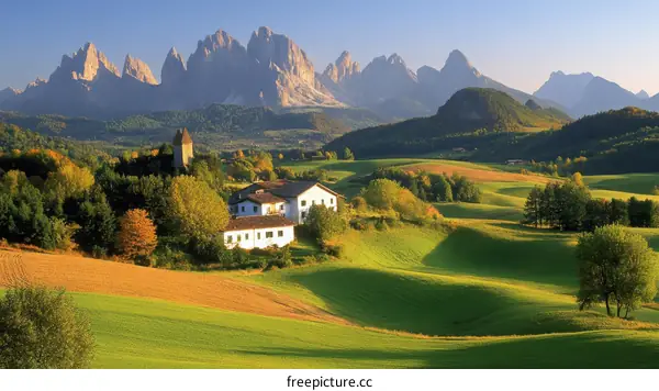 Picturesque Alpine Village and Rolling Hills
