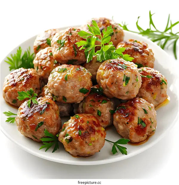 delicious meatballs with parsley