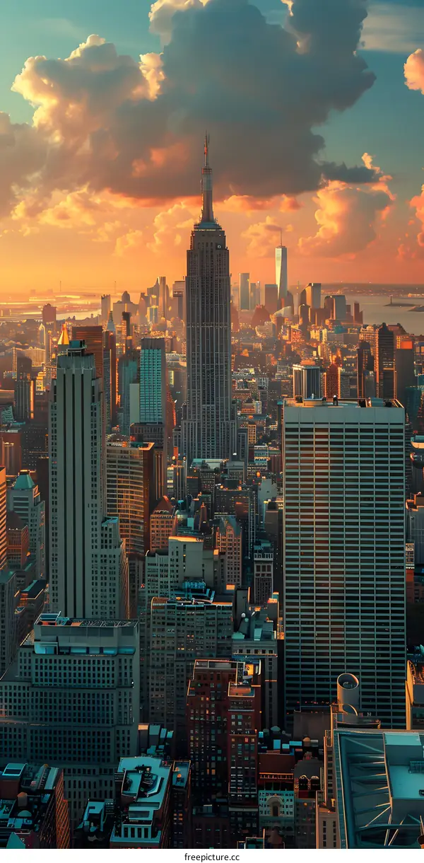 New York City Empire State Building Sunset