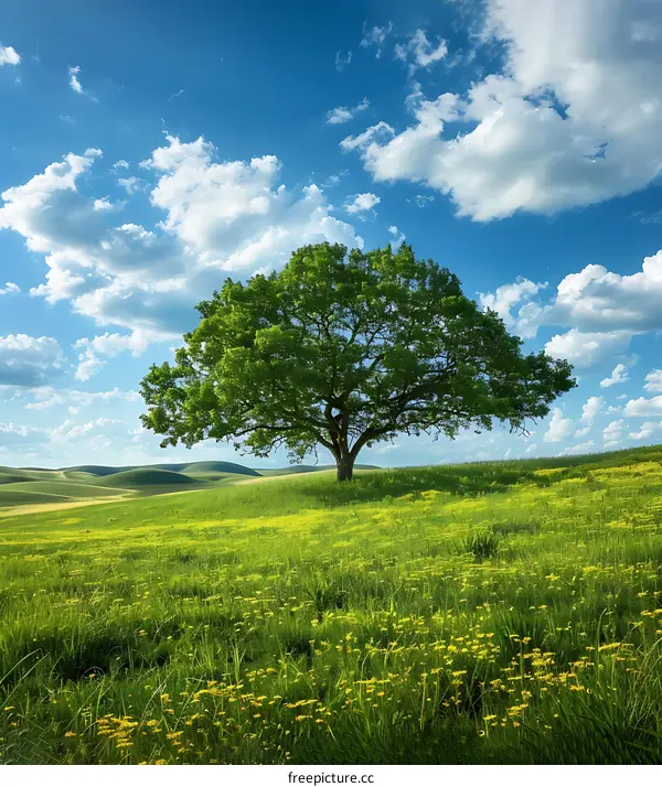 Lone Tree in a Field of Green