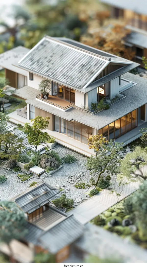 Traditional Chinese Courtyard House with Garden