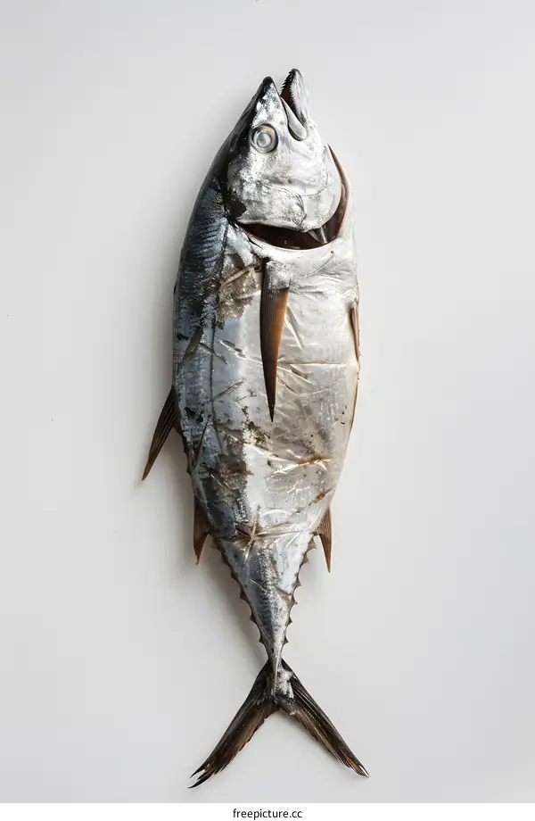 Fresh Tuna Fish on White Background