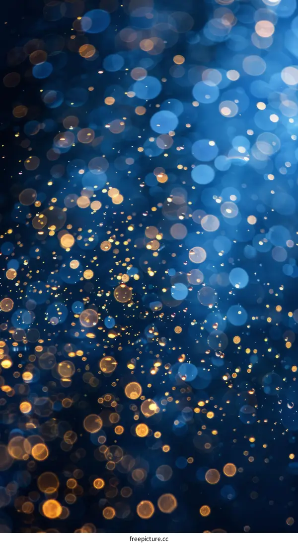 Abstract Blue and Gold Bokeh Background