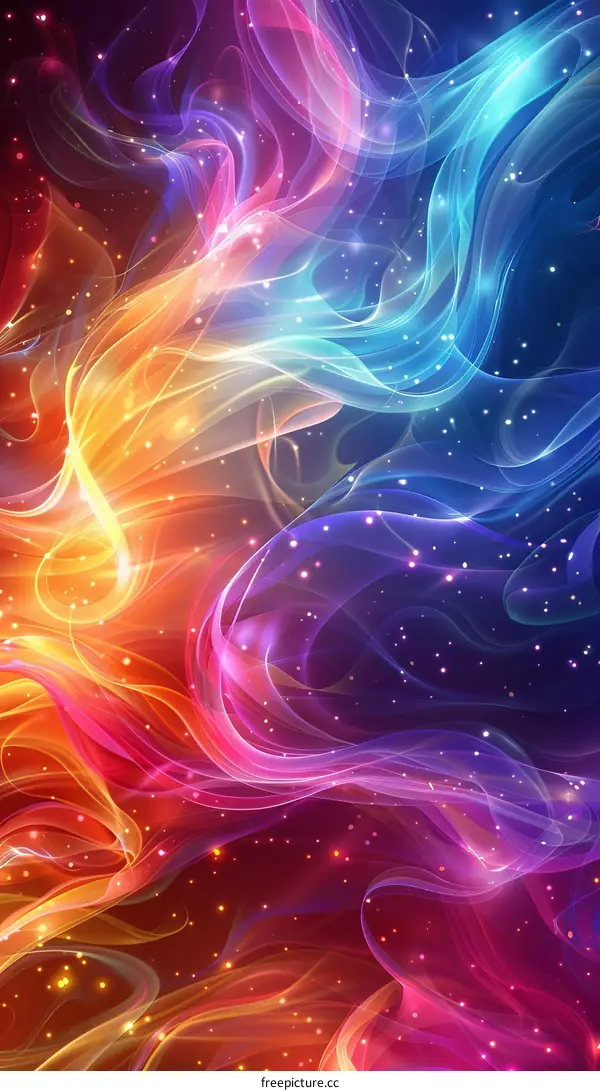 Abstract Colorful Flowing Nebula