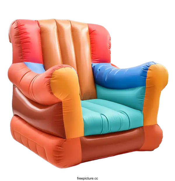 [Transparent Background PNG]Colorful Inflatable Armchair for Outdoor Relaxation