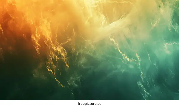 Abstract Green and Yellow Swirling Marble Texture