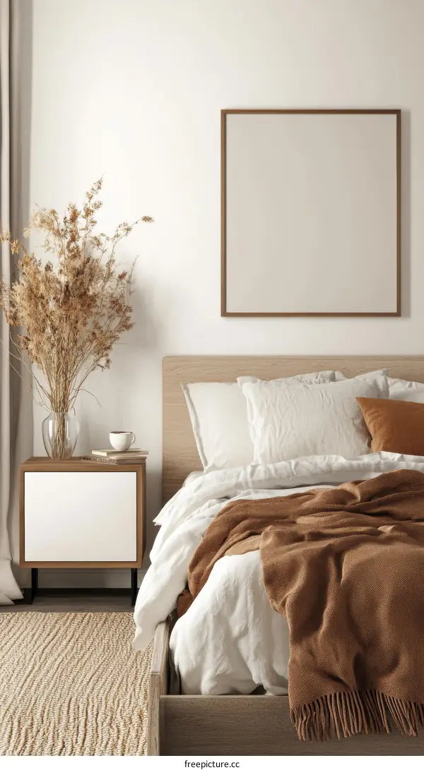 Minimalist Modern Bedroom Interior Mockup