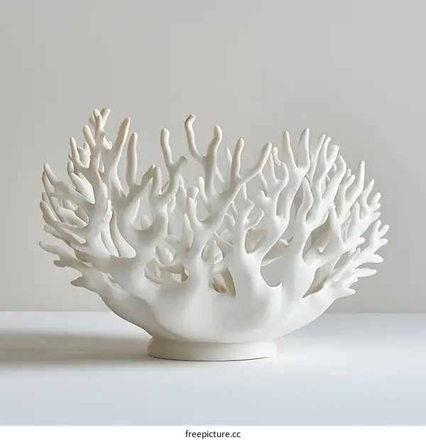 A ceramic sculpture resembling white coral
