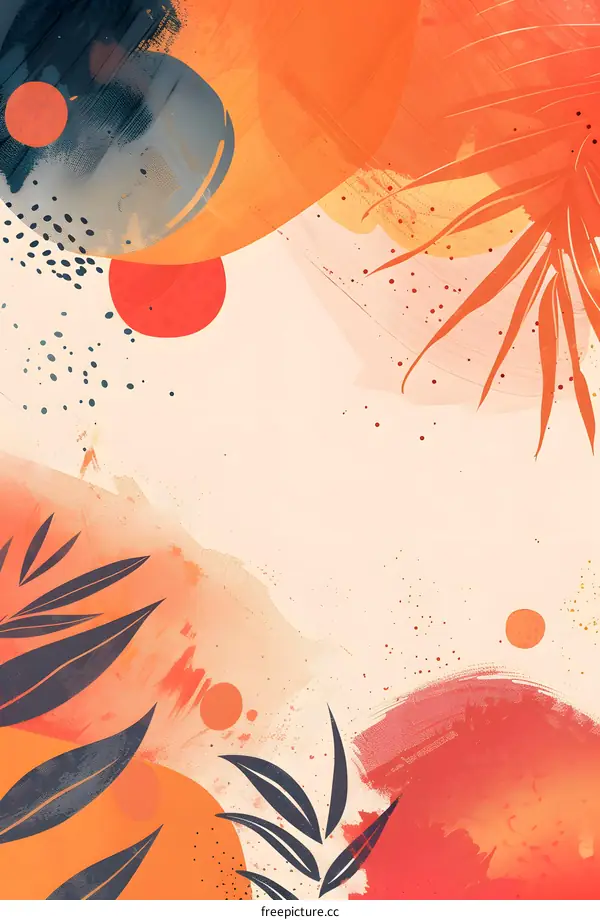 Abstract Art Painting with Orange and Red Colors