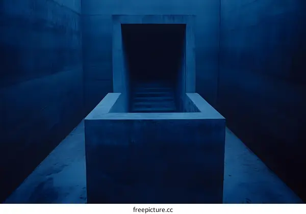 Concrete Stairs Leading to Darkness