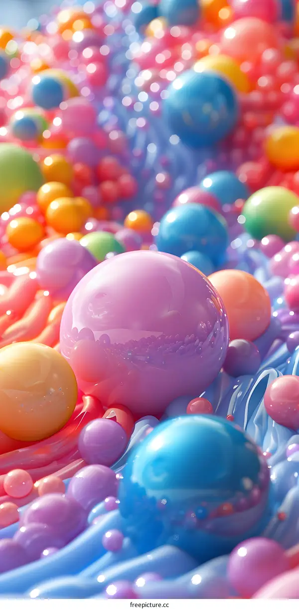 Colorful Abstract Background With Shiny Bubbles