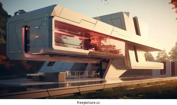 Modern House Design with Futuristic Facade