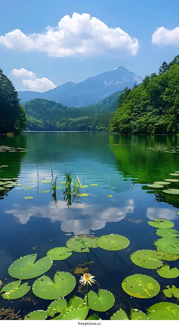 Serene Lake with Mountain Views
