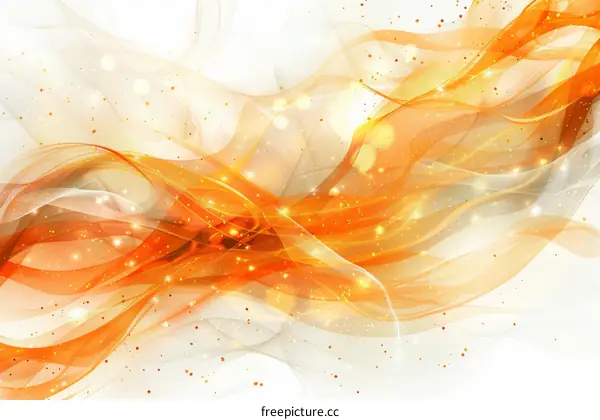 Golden Silky Waves Glowing on White Background