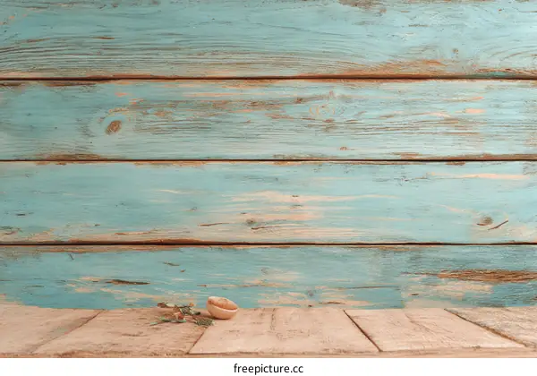 Vintage Wooden Plank Background with Coastal Theme