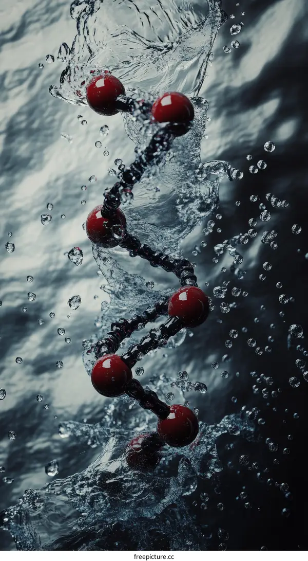 DNA Structure in Water Splash Illustration