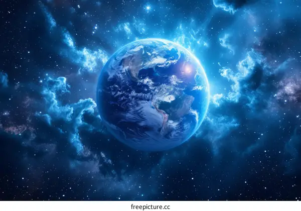 Earth from space showing the Americas