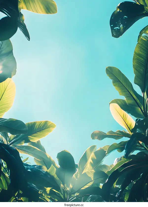 Green Leaves Against A Blue Sky