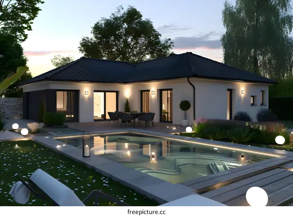 Modern house with swimming pool