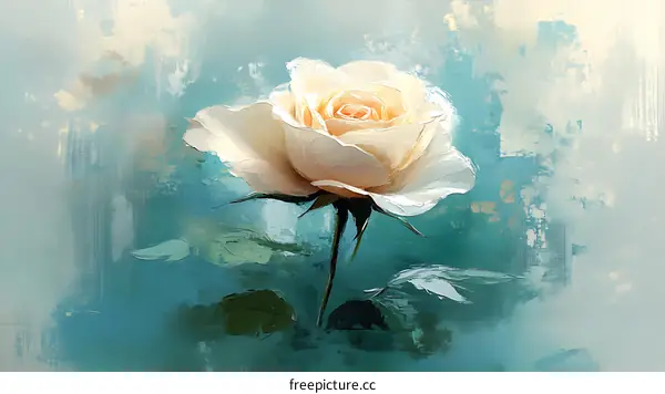 Stunning Artistic Impressionist White Rose