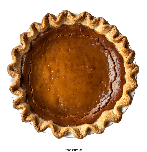 [Transparent Background PNG]Classic Pumpkin Pie on White Background